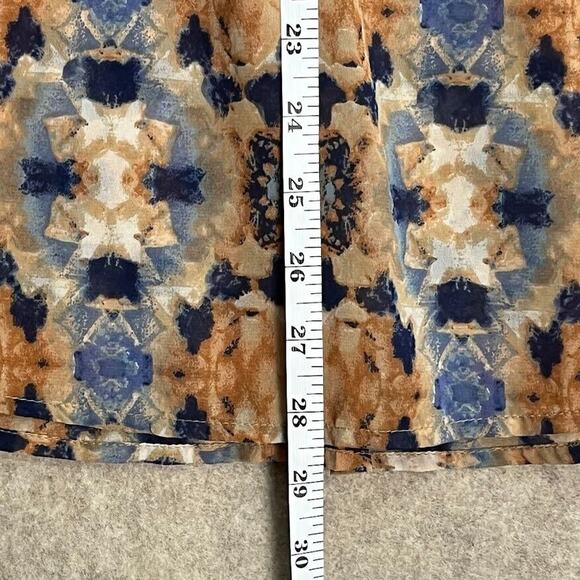 Nine West Multicolored Pattern Button Blouse‎ Chest Pockets Size Large - Picture 8 of 9